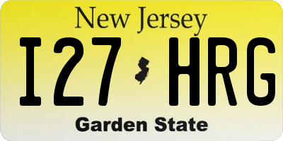 NJ license plate I27HRG