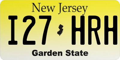 NJ license plate I27HRH
