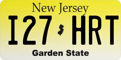 NJ license plate I27HRT