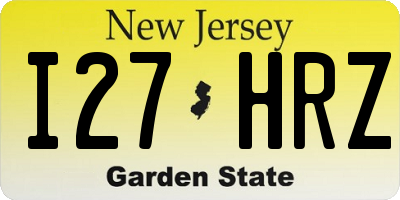 NJ license plate I27HRZ