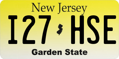 NJ license plate I27HSE