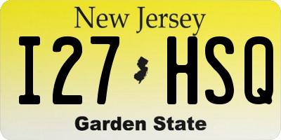 NJ license plate I27HSQ