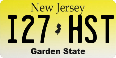 NJ license plate I27HST