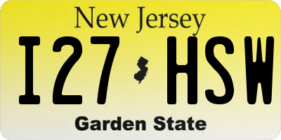 NJ license plate I27HSW