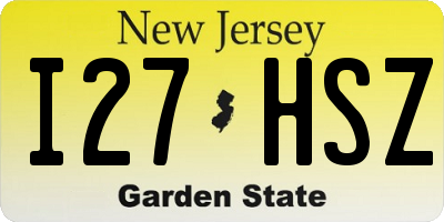NJ license plate I27HSZ