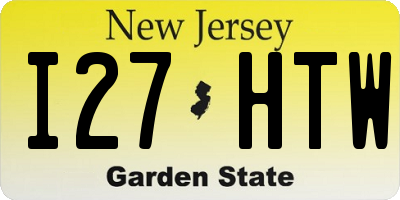NJ license plate I27HTW
