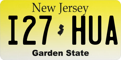 NJ license plate I27HUA