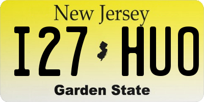 NJ license plate I27HUO