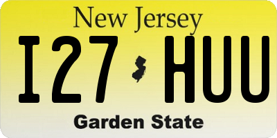 NJ license plate I27HUU