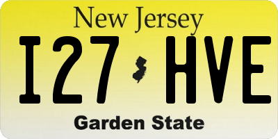 NJ license plate I27HVE