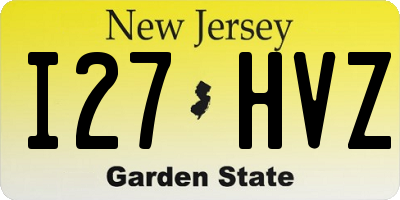 NJ license plate I27HVZ