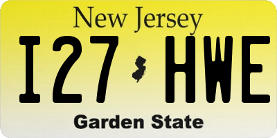 NJ license plate I27HWE