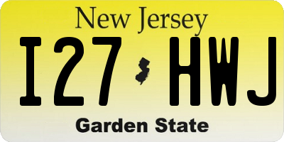 NJ license plate I27HWJ