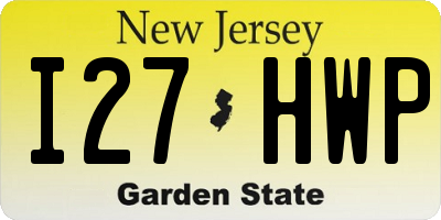 NJ license plate I27HWP