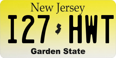 NJ license plate I27HWT
