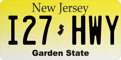 NJ license plate I27HWY