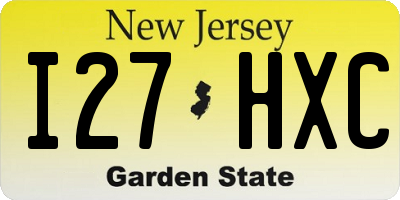 NJ license plate I27HXC