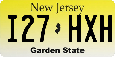 NJ license plate I27HXH