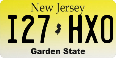 NJ license plate I27HXO
