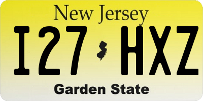 NJ license plate I27HXZ