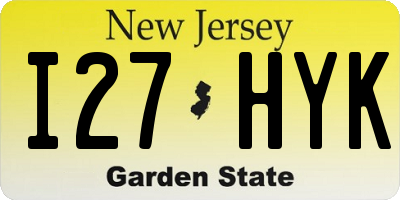 NJ license plate I27HYK