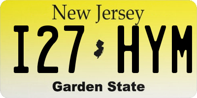 NJ license plate I27HYM