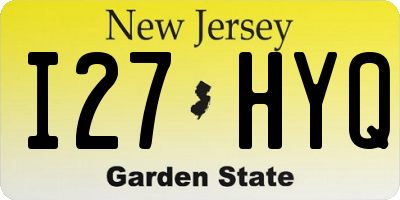 NJ license plate I27HYQ