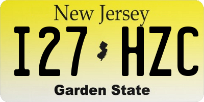 NJ license plate I27HZC