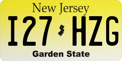 NJ license plate I27HZG