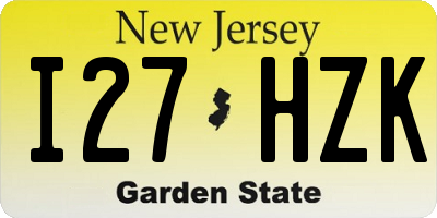 NJ license plate I27HZK