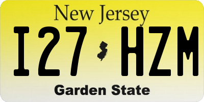 NJ license plate I27HZM
