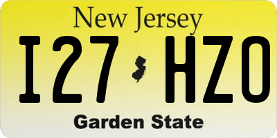 NJ license plate I27HZO