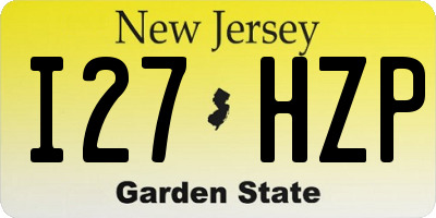 NJ license plate I27HZP