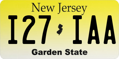 NJ license plate I27IAA