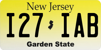 NJ license plate I27IAB