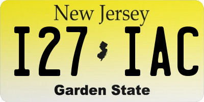 NJ license plate I27IAC