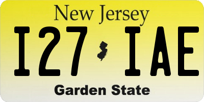 NJ license plate I27IAE