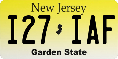 NJ license plate I27IAF
