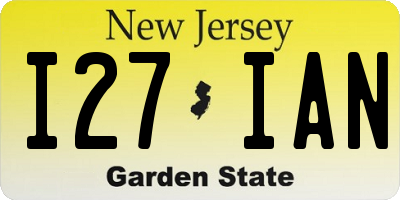 NJ license plate I27IAN