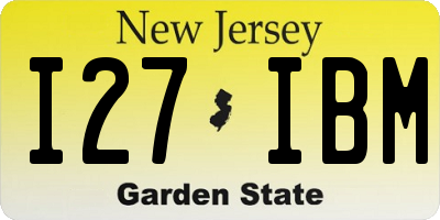 NJ license plate I27IBM