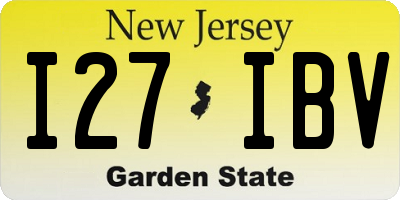 NJ license plate I27IBV
