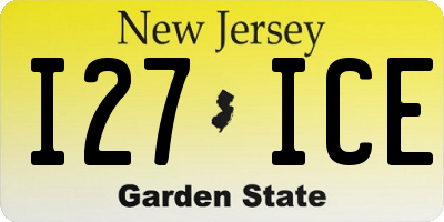 NJ license plate I27ICE