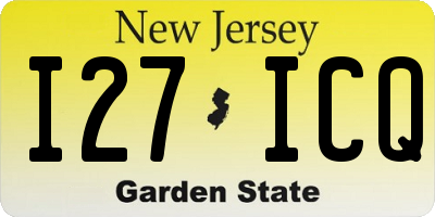 NJ license plate I27ICQ