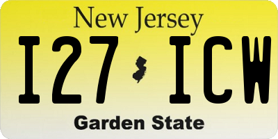 NJ license plate I27ICW