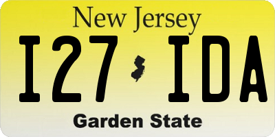 NJ license plate I27IDA