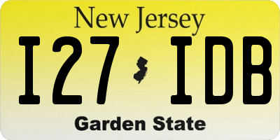 NJ license plate I27IDB