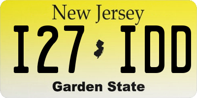 NJ license plate I27IDD