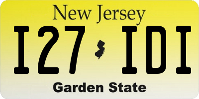 NJ license plate I27IDI