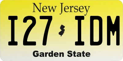 NJ license plate I27IDM