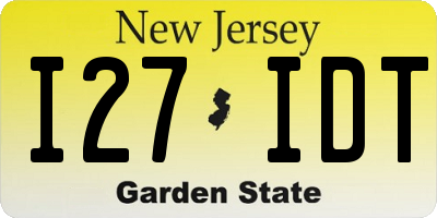 NJ license plate I27IDT